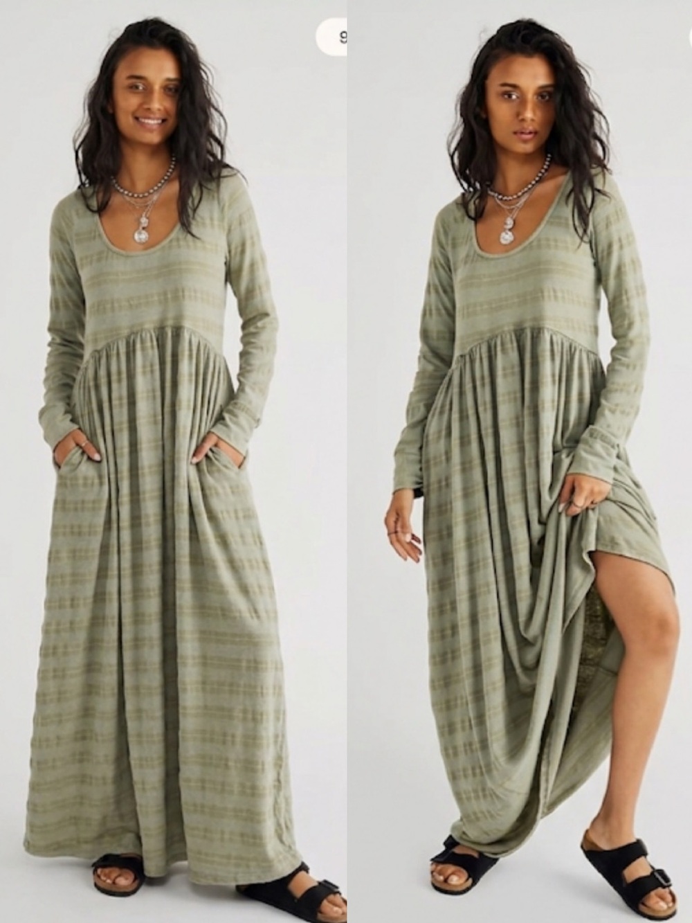 FREE PEOPLE 100% Cotton Colette Cozy Knit Maxi Dress